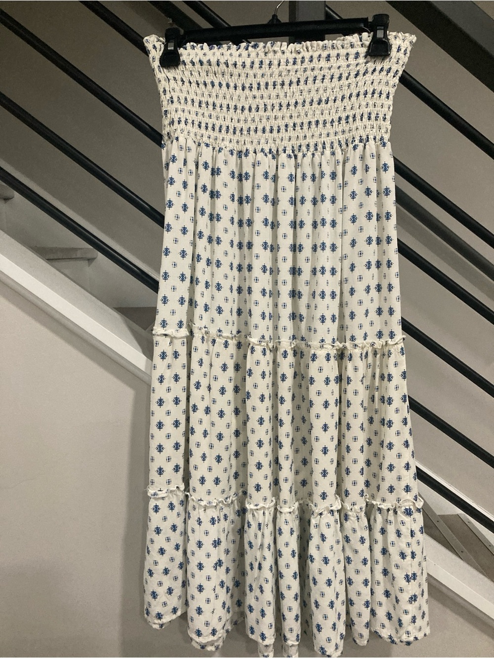 Liberty Love Cream Maxi Skirt with Blue Floral Print - Picture 2 of 6